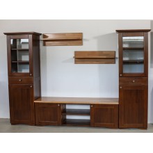 Set living din lemn masiv, 264 x 44,5 x 181 cm, Stejar